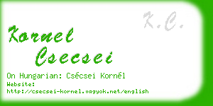 kornel csecsei business card