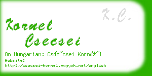 kornel csecsei business card